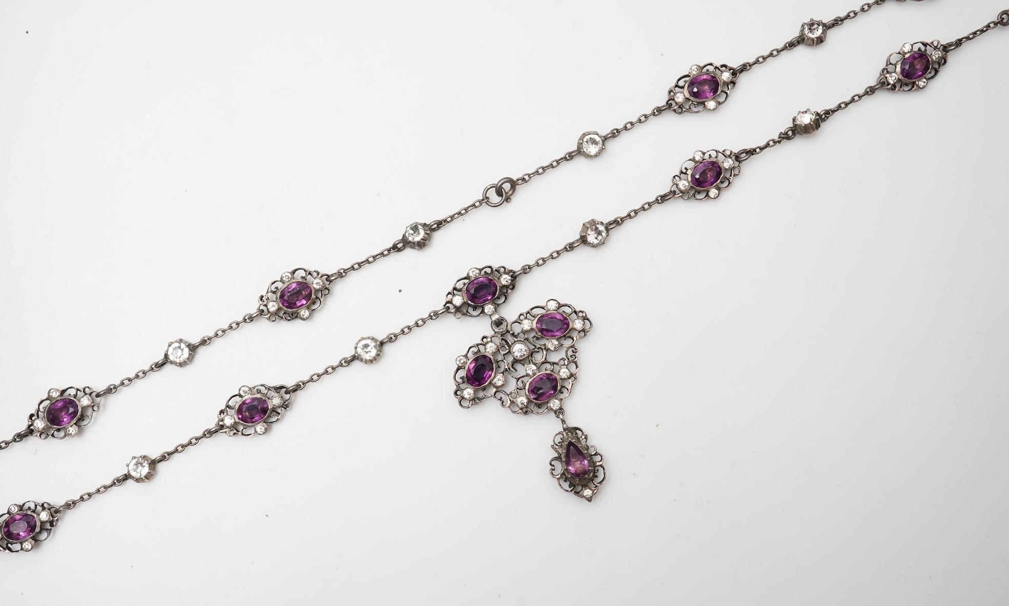 A silver and paste necklace, early 20th century
